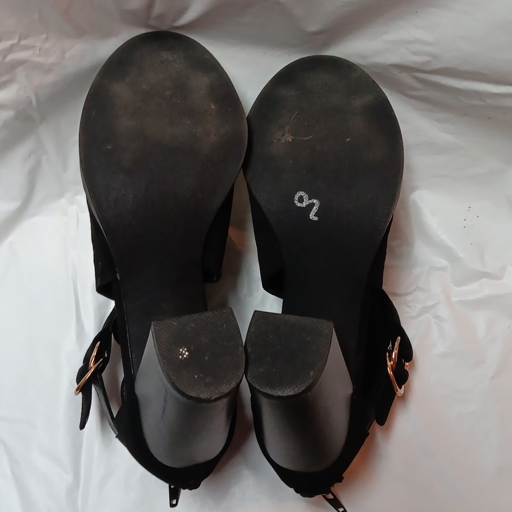 Report Elegant Black Women's Block Heeled Sandals Size 7 - Picture 10 of 12